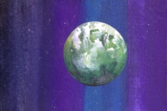 "Planète 3" Techniques mixtes sur papier 25x17,5 cm